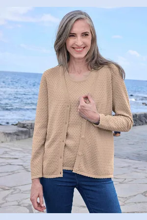 GOLDNER Strickjacke - beige - Gr. 19 van