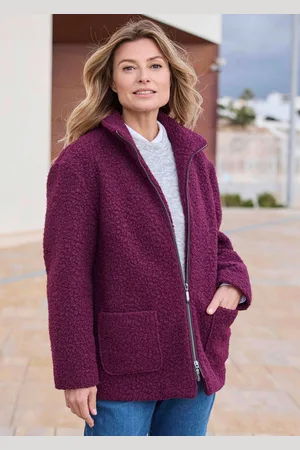 GOLDNER Teddyjas met opstaande kraag - aubergine - Gr. 19 van