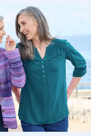 GOLDNER Blouse - petrol - Gr. 19 van