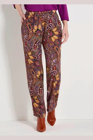 GOLDNER Gedessineerde broek VERA - oranje / zwart / gedess. - Gr. 19 van
