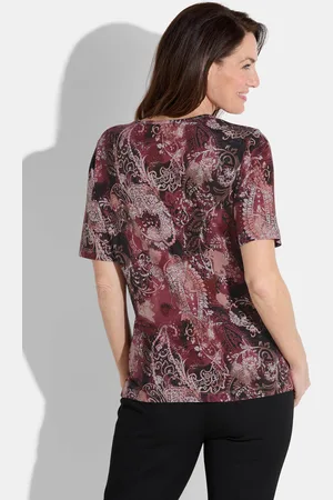 GOLDNER Shirt - bordeaux / perzik / zwart / gedess. - Gr. 19 van