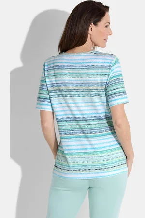 GOLDNER Shirt - / mintgroen / wit / gedess. - Gr. 54 van