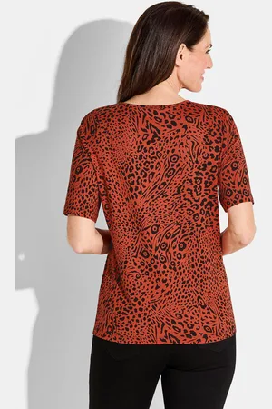 GOLDNER Shirt - oranje / zwart / gedess. - Gr. 19 van