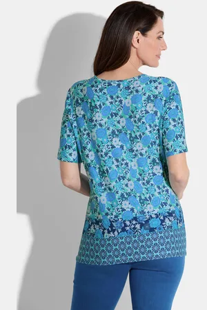 GOLDNER Shirt - / blauw / wit / gedess. - Gr. 19 van