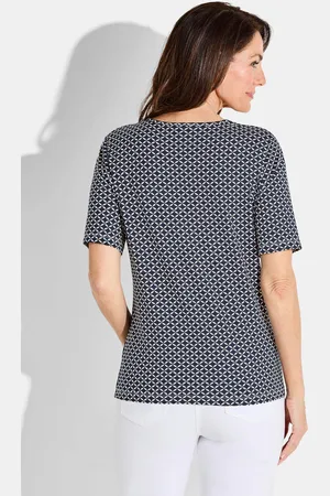 GOLDNER Shirt - marine / weiß / gedess. - Gr. 48 van