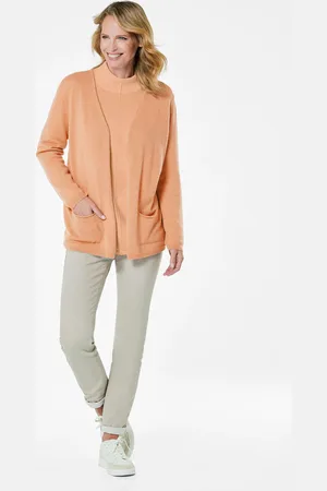 GOLDNER Lang tricot jasje van kasjmier - perzik - Gr. 19 van