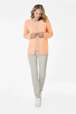 GOLDNER Tricot jasje van kasjmier met ronde hals - perzik - Gr. 19 van