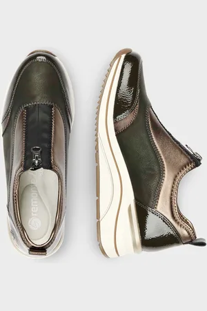 GOLDNER Sneakers - donkergroen / bruin / metallic - Gr. 36 van