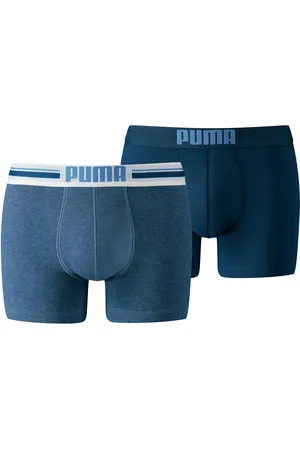PUMA Placed Logo Boxer - Blauwe Boxershorts