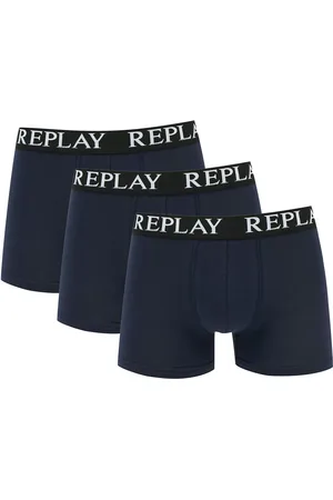 Replay Boxer Basic Cuff Logo 3 Pack - Blauwe Boxershorts