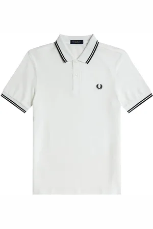 Fred Perry Twin Tipped Shirt - Witte Polo Heren