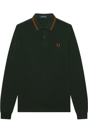 Fred Perry LS Twin Tipped Shirt - Donkergroene Longsleeve