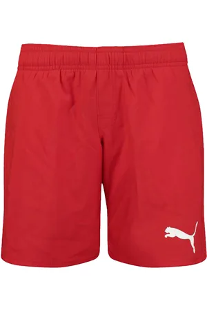 PUMA Boys Swim Mid Length Short - Rode Zwembroek Jongens