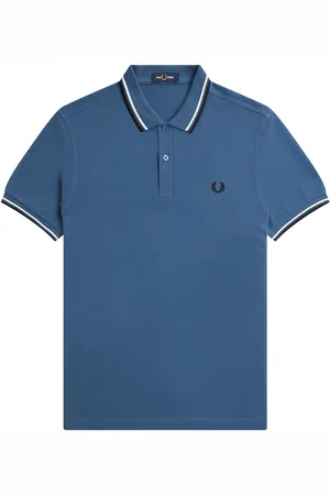 Fred Perry Twin Tipped Shirt - Blauwe Herenpolo Katoen