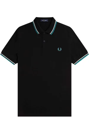 Fred Perry Twin Tipped Polo - Zwarte Polo met Mintgroene details
