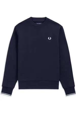 Fred Perry Crew Neck Sweatshirt - Donkerblauwe Sweater