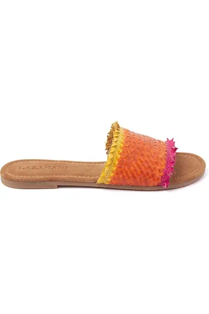 Lazamani Slippers Dames 33.486 Orange Leer
