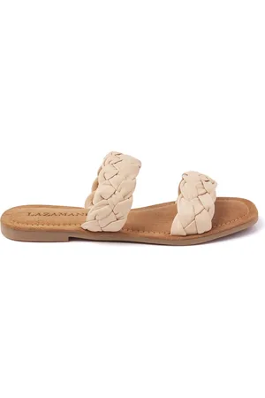 Lazamani Slippers Dames 33.501 Cream 37 Leer