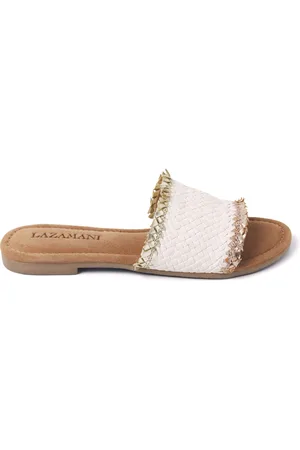 Lazamani Slippers Dames 33.486 Off-White Leer
