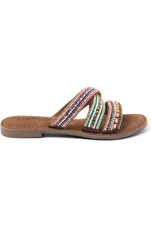 Lazamani Slippers Dames 75.474 Tan Leer