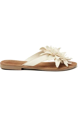 Lazamani Slippers Dames Daisy Leer