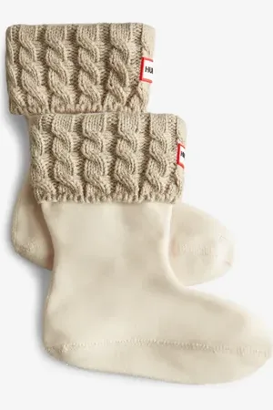 Hunter Sokken Unisex Kids 6 Stitch Cable Boot Socks XL Gerecycled polyester