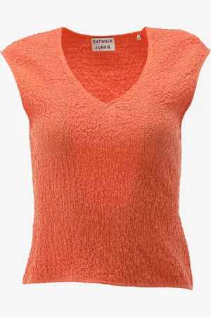Catwalk Junkie Singlet smocked slim stretch v-neck to