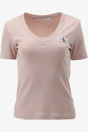 Calvin Klein T-shirt woven label rib v-ne