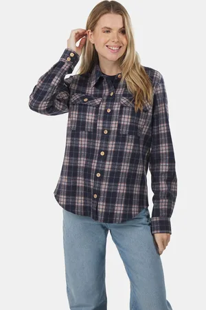 BUITENMENS Flannel Melton Ruit Blouse Dames