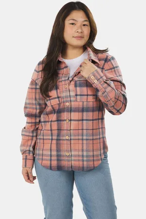 BUITENMENS Flannel Melton Ruit Blouse Dames