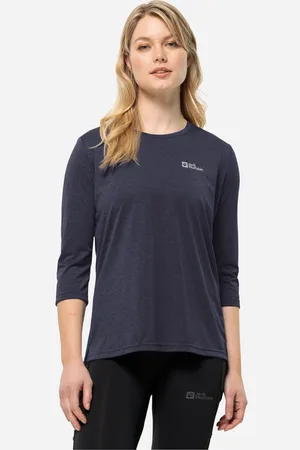 Jack Wolfskin Crosstrail 3/4 Sleeve Tee Shirt Dames