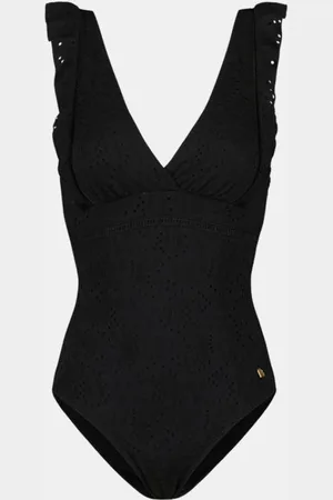 Beachlife Black Embroidery Padded Badpak