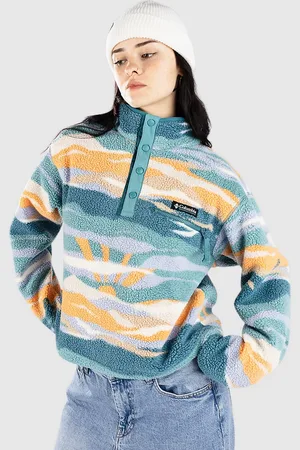 Columbia Helvetia II Printed Cropped Half Snap Zip Hoodie