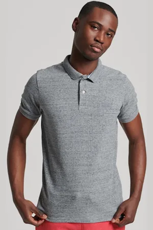 Superdry Classic Pique Korte Mouw Poloshirt Grijs M Man