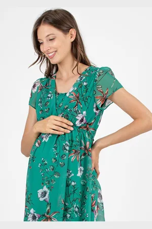 Attesa Zwangerschaps- en voedingsjurk Rebecca met bloemen print