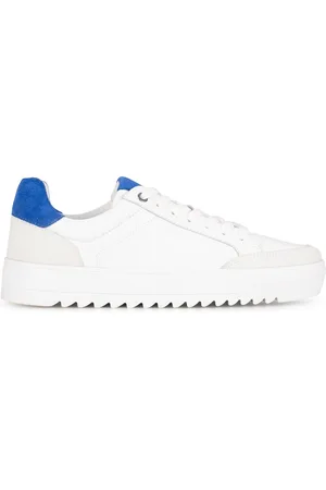 PS Poelman MIKE Heren Sneakers - Wit met blauw combinatie