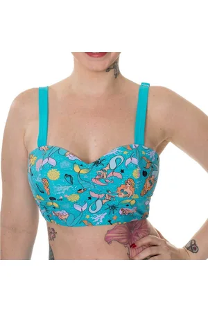 Banned Retro Unforgettable Bikinitop - Zeemeermin - L - /Blauw