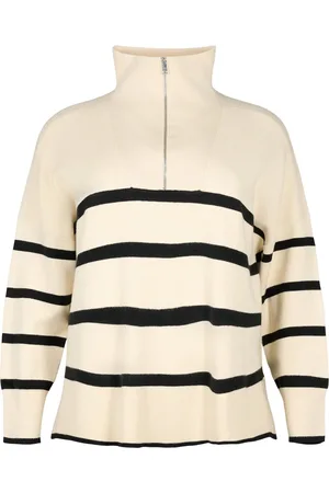 Zizzi MZOE, L/S, ZIP PULLOVER Dames Blouse -