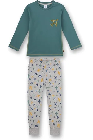 Sanetta Pyjama jongen Airplane Green maat 116