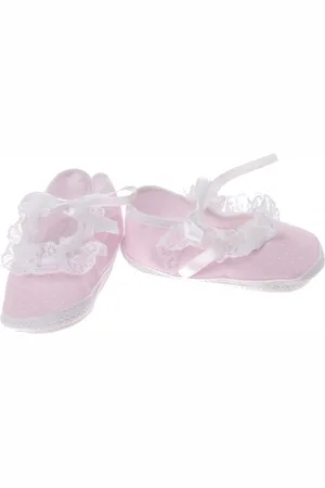 Junior Joy Babyschoenen Newborn Meisjes /wit Met Stippen