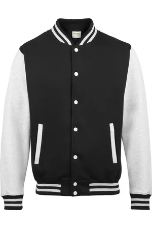 AWDis Varsity jacket, Jet Black/Heather Grey