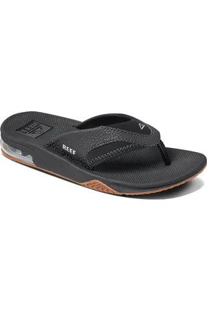 Reef Kids Fanning Jongens Slippers - Black/Silver