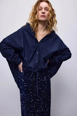 Summum Woman Pailletten - Rok - Donkerblauw - 34