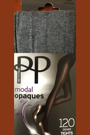 Pretty Polly Panty - Modal Opaque - Dikke Panty - 120 Den. - S/M - 34/40 - Grijs