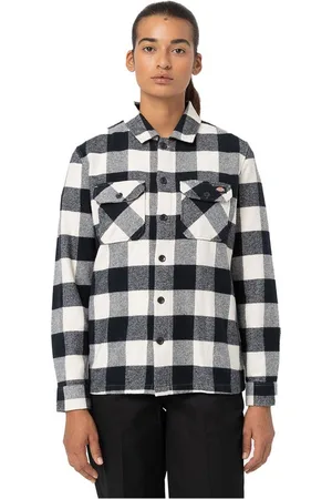 Dickies New Sacramento Shirt Met Lange Mouwen Wit,Zwart M Vrouw