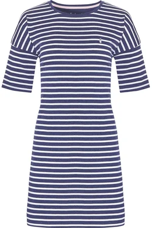 by Louise Dames Nachthemd Korte Mouwen Navy Gestreept