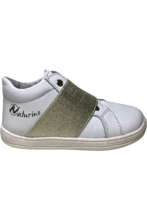 Naturino Mt 24 gouden elastiek lederen sneakers 4701 Wit