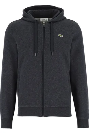Lacoste Heren hoodie sweatvest - met rits - antraciet