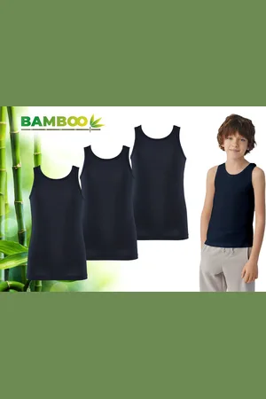 Merkloos Bamboo - Onderhemden Kinderen Jongens - Hemden Jongens - 3-pack - - 122-128 - Hemd Jongens - Tanktop - Singlet - Kleding Jongens - Ondergoed Jongens
