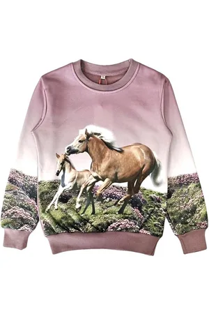 Merkloos Kinder sweater, trui, met paarden print, , maat 92, horses, kind, ZEER MOOI